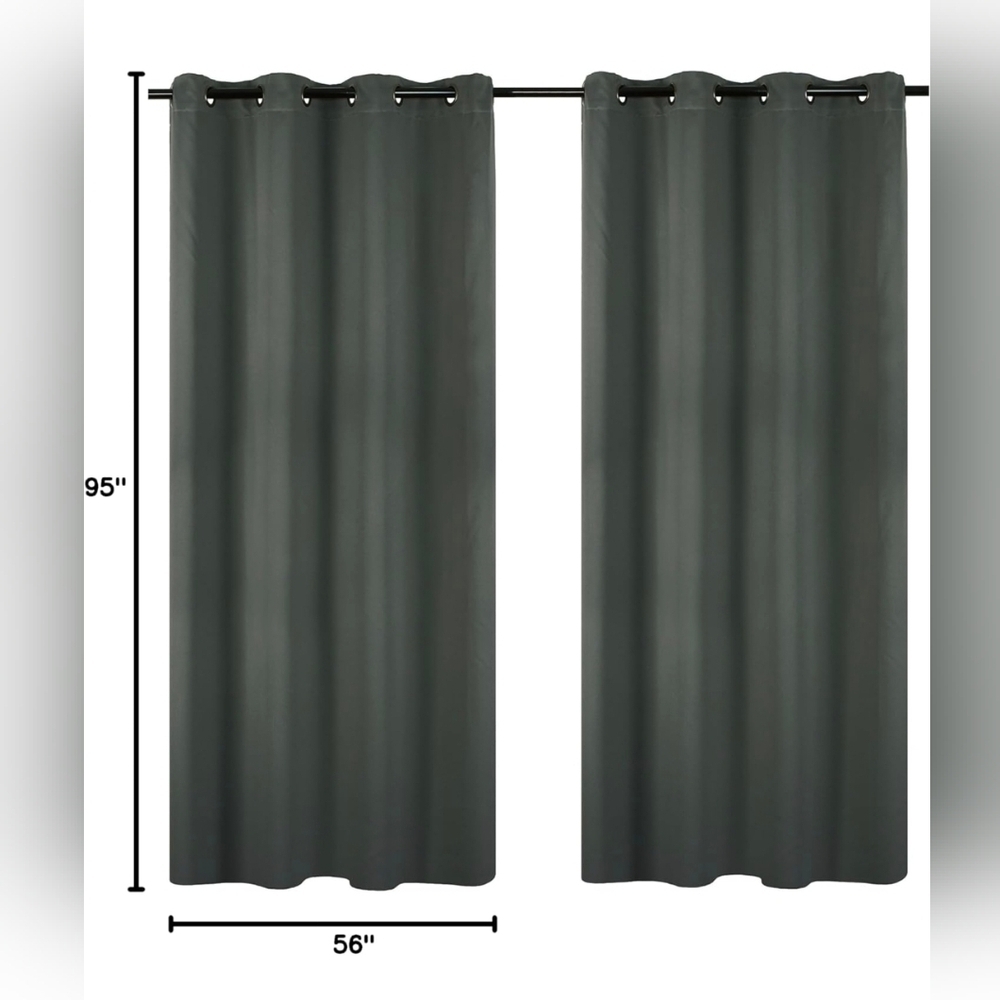91 Luxura Light Reducing Privacy Grommet Curtain Panels (Set of 2) 56" W x 95" L - Picture 2 of 3
